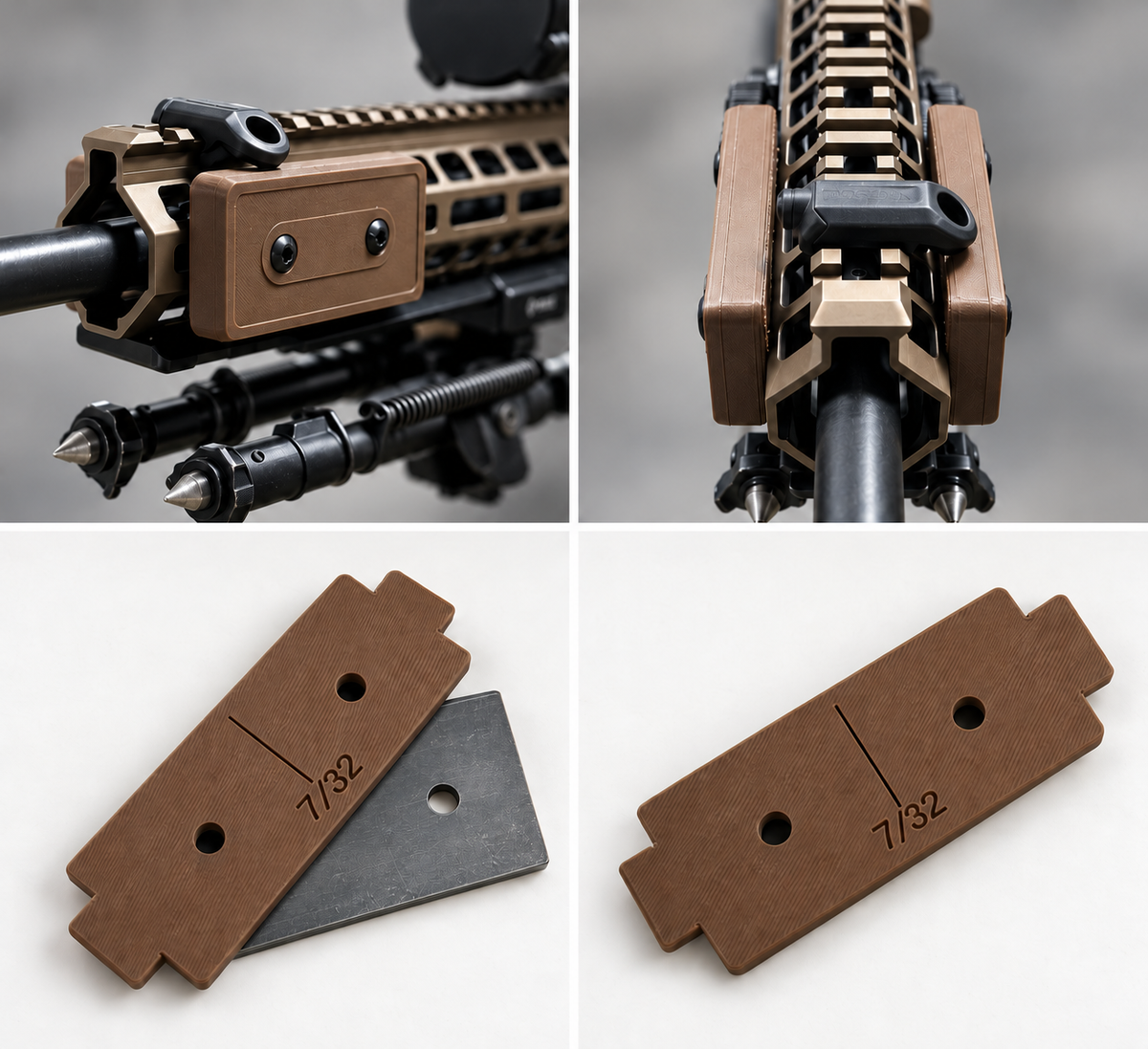 Slim M-LOK weight kit pair with steel insert and included 7/32 drill guide